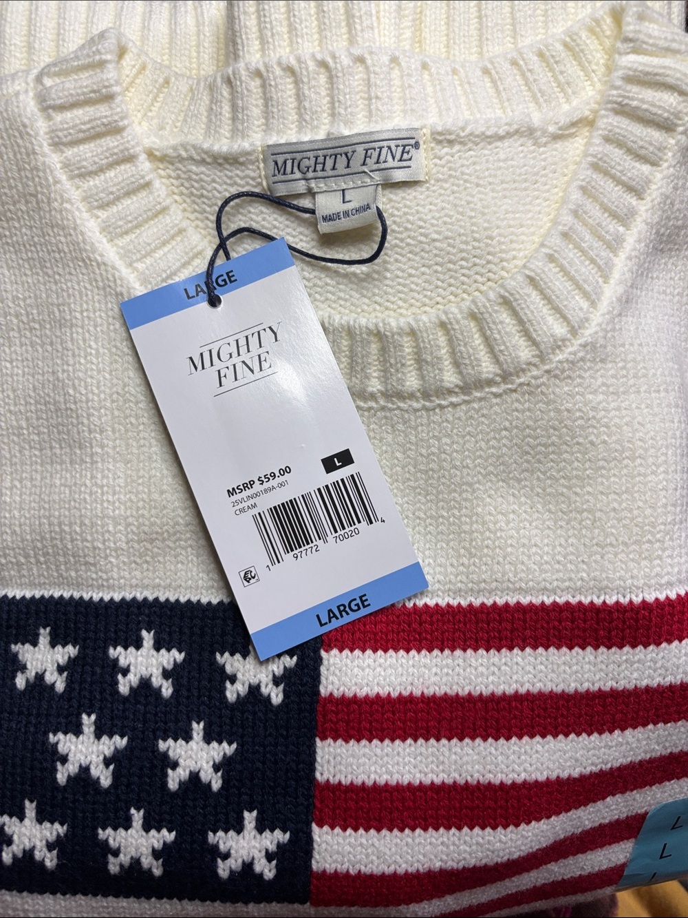 Mighty Fine Mighty Fine Women's Americana Flag Sweater July 4th Independence Day - Picture 5 of 10